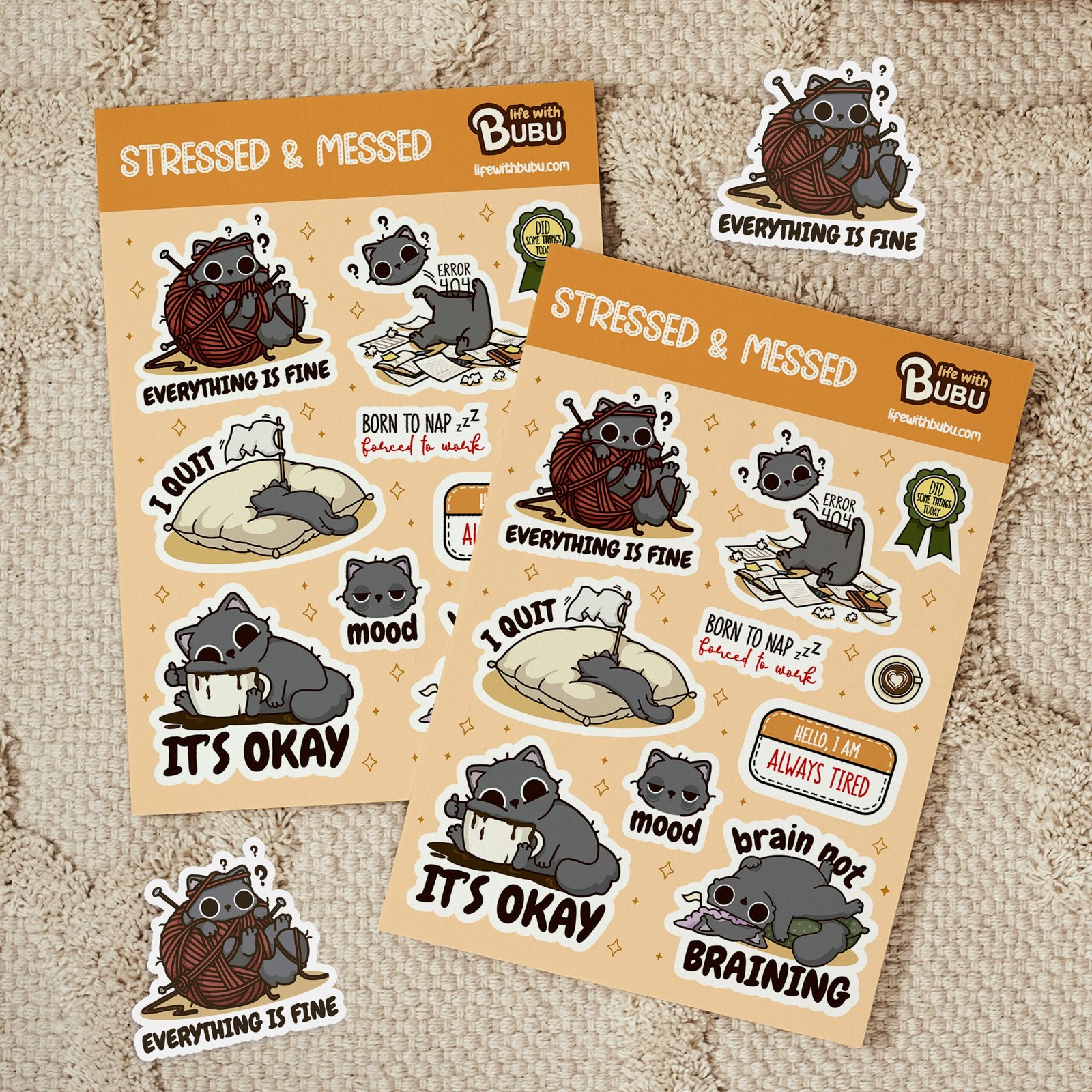 Sticker Sheet - Stressed & Messed